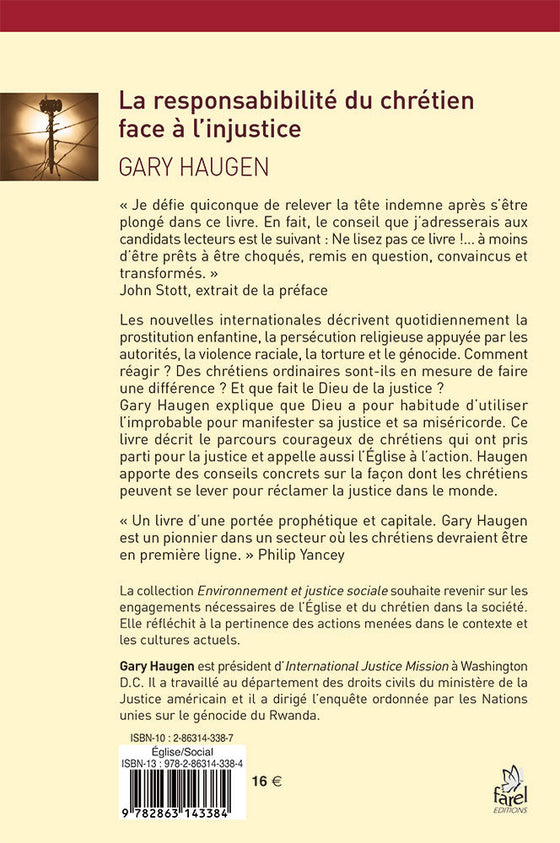 La responsabilité du chrétien face à l'injustice