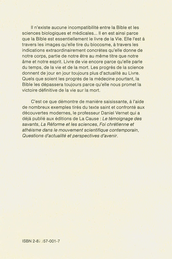 Médecine et médecins devant la Bible