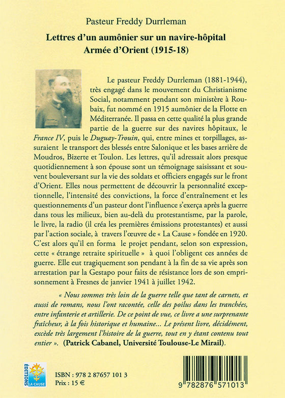 Lettres d'un aumônier sur un navire-hôpital - Armée d'Orient (1915-1918)