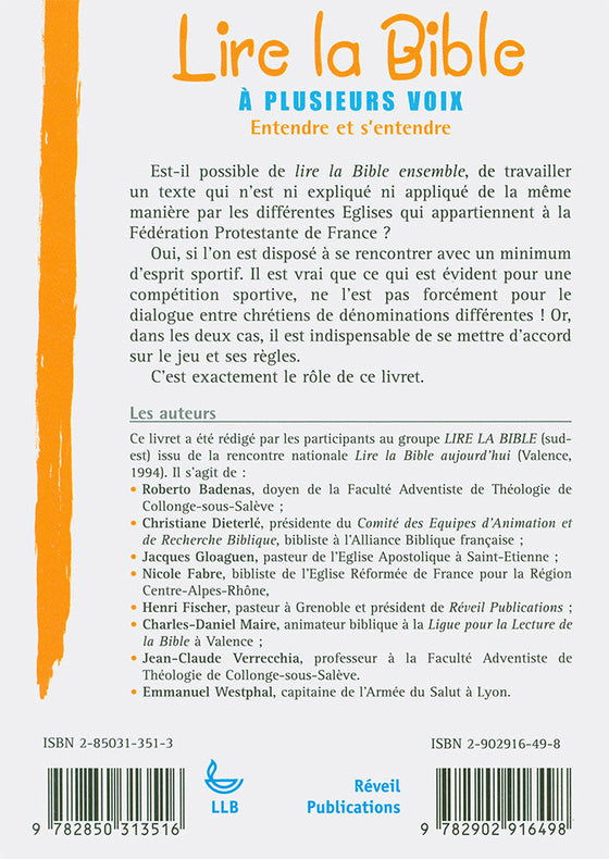 Lire la Bible à plusieurs voix