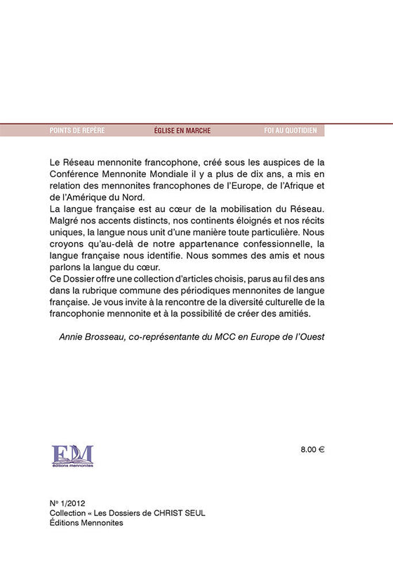 Vivre l'église au-delà des frontières