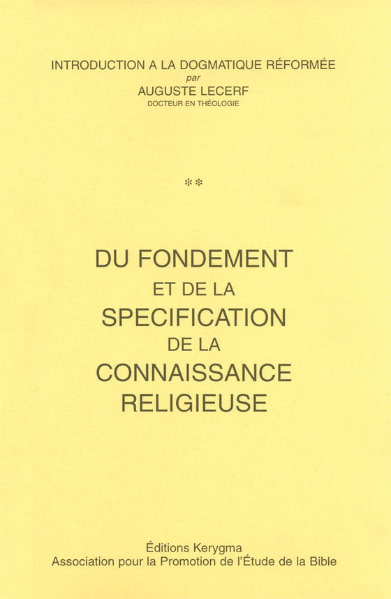 Introduction à la dogmatique réformée tome 1 et 2