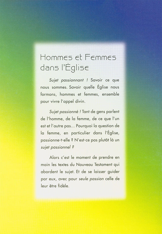 Hommes et femmes dans l'Église