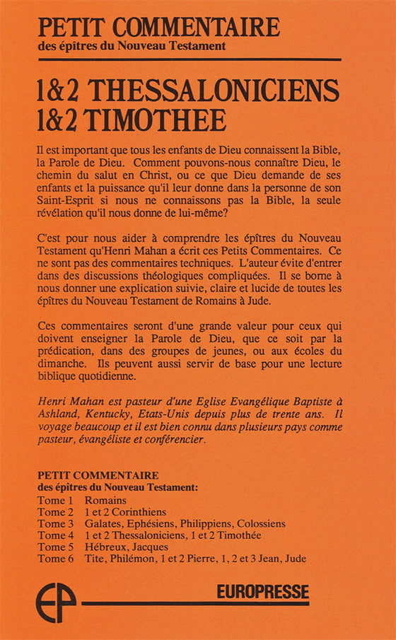 Petit commentaire des épîtres du Nouveau Testament 4