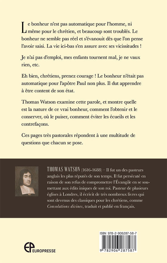 Le contentement est un don de Dieu