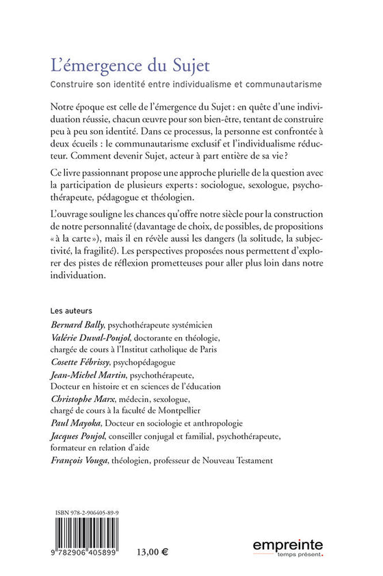 L'émergence du Sujet
