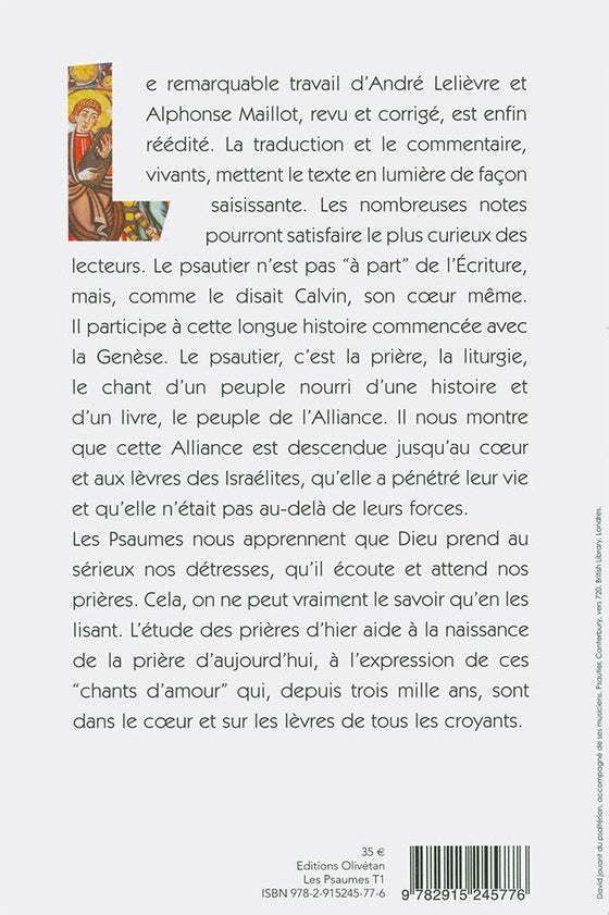 Les Psaumes 1 à 75. Tome 1. Commentaire