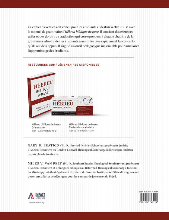 Hébreu biblique de base - Cahier d'exercices