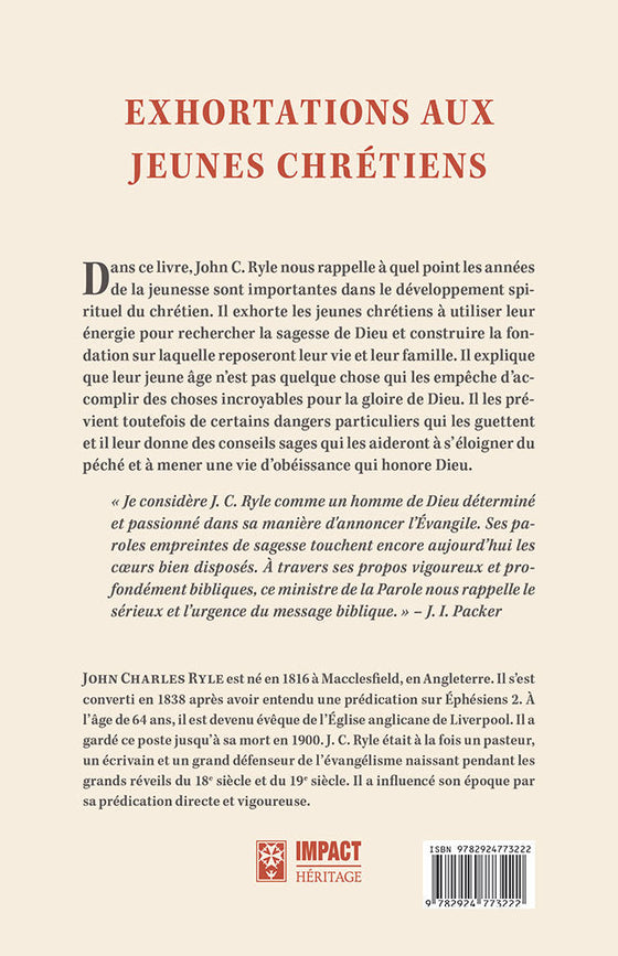 Exhortations aux jeunes chrétiens