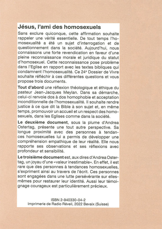 L'amour mal aimé : Jésus, l'ami des homosexuels