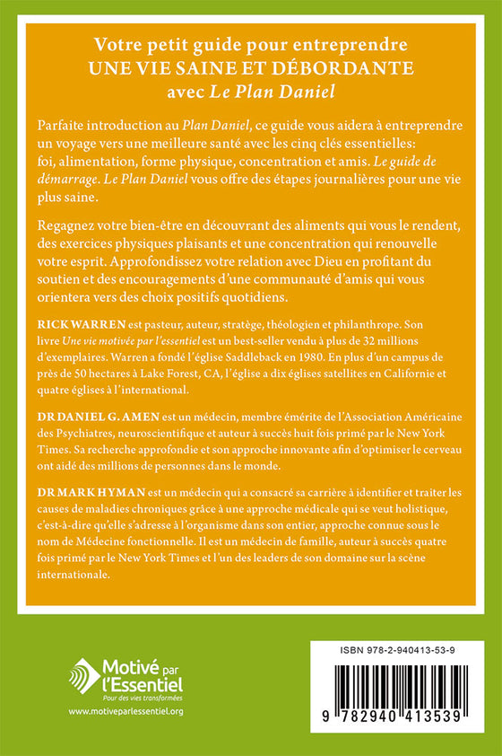 Le plan Daniel. Guide de démarrage