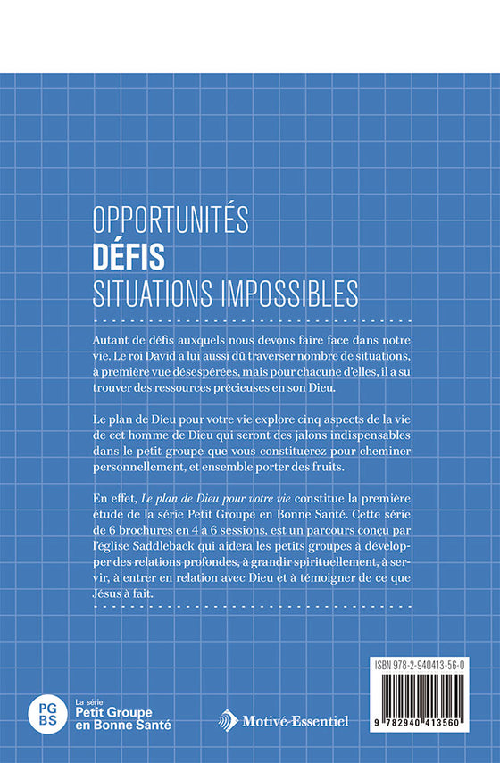 Le plan de Dieu pour votre vie