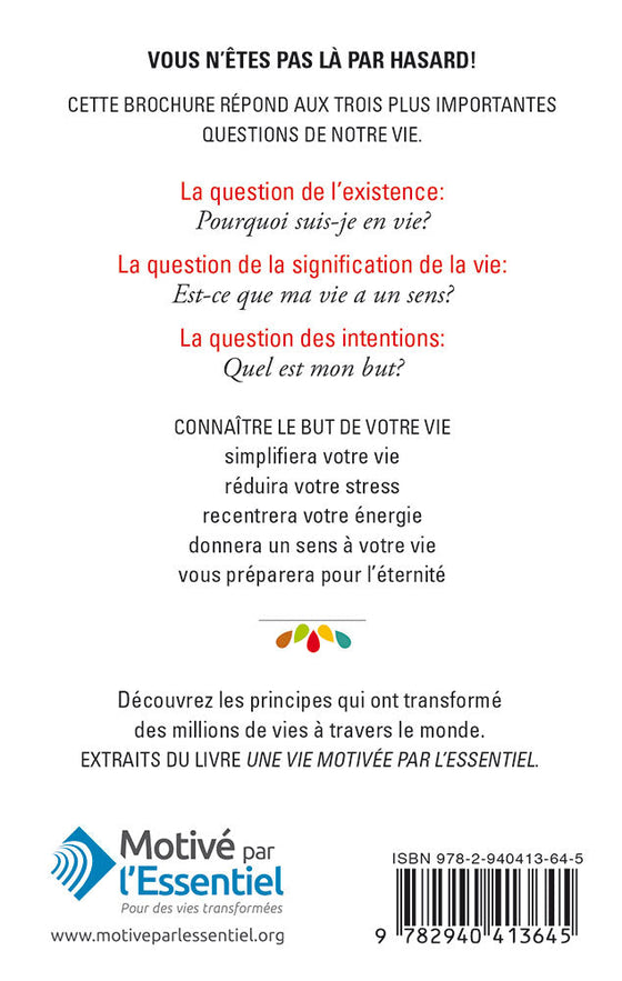 Pourquoi suis-je sur terre  ?
