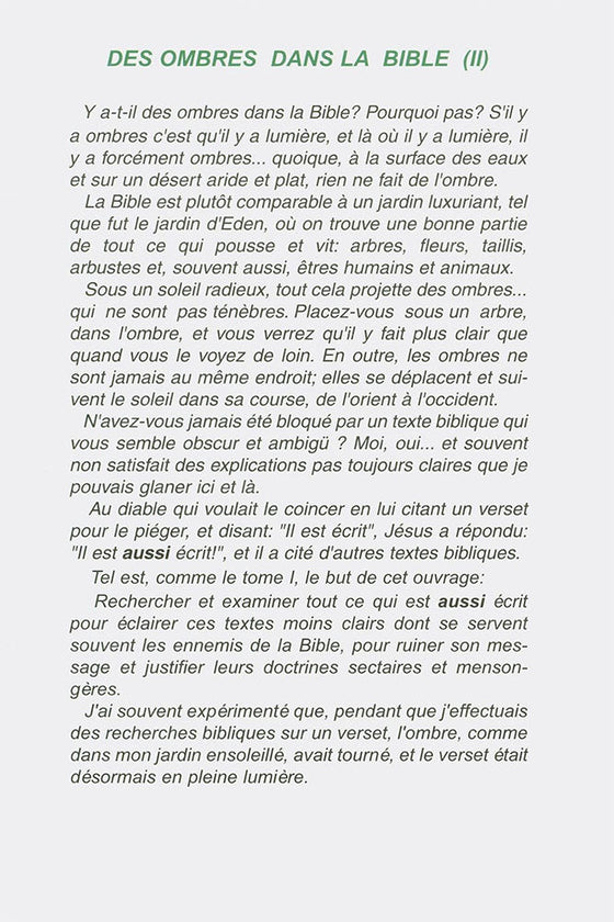 Des ombres dans la Bible 2