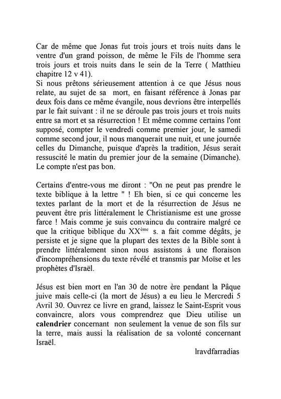 Jonas et La Pâque juive du 14/15 Nissan 3790