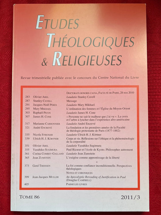 Etudes Théologiques et Religieuses 2011/3