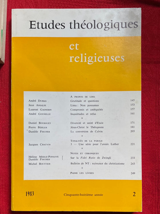 Etudes Théologiques et Religieuses 1983/2
