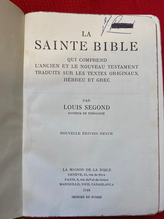 La Sainte Bible Louis Segond 1948