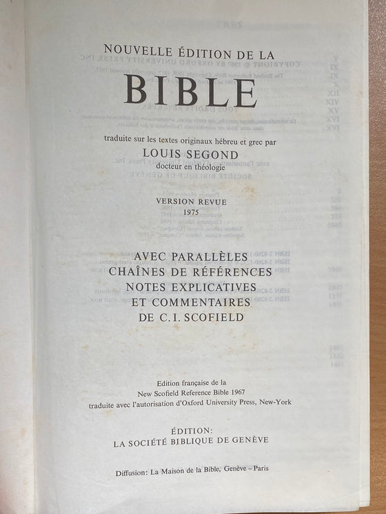 La Sainte Bible (Segond/Scoffield)