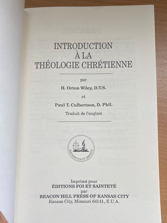 Introduction à la théologie chrétienne