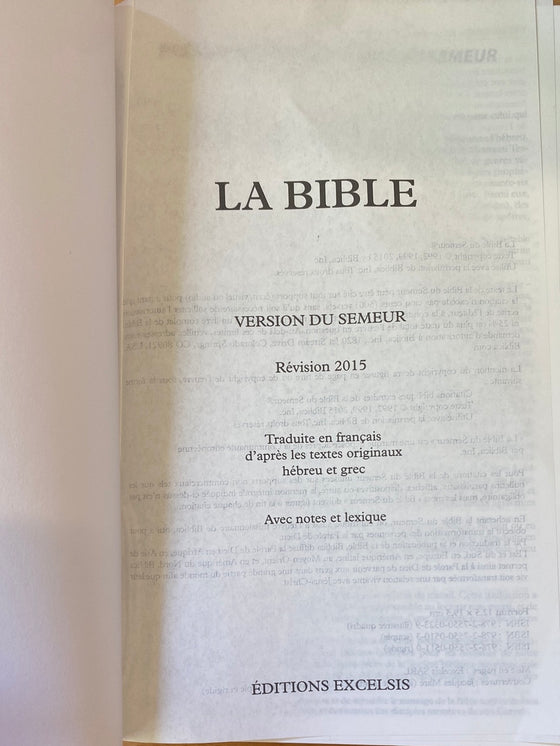 La Bible Semeur bleue (abîmé)