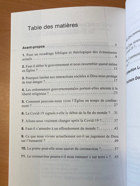 Chroniques d'un pasteur en temps de pandémie- Les dossiers de Christ Seul vol.2-2023