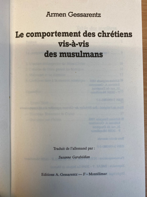 Le comportement des chrétiens vis-à-vis des musulmans