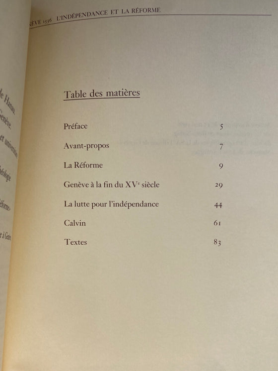 Genève 1536: L'Indépendance et la Réforme