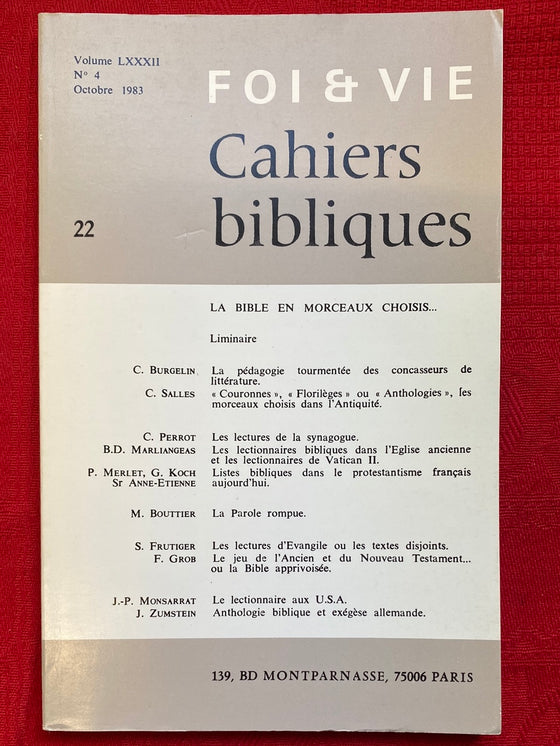 Foi et vie - Cahier biblique 22