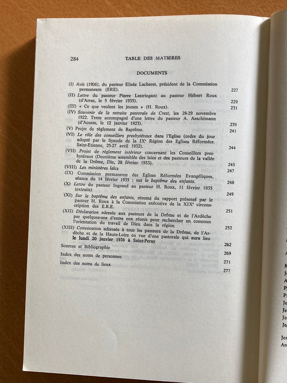 La vie des églises protestantes de la vallée de la Drome de 1928 à 1938