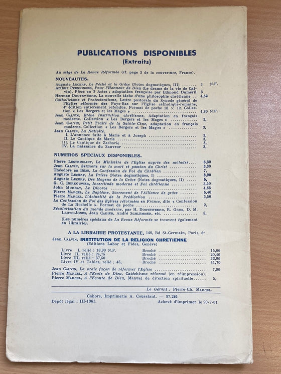 La revue réformée #46 1961/2