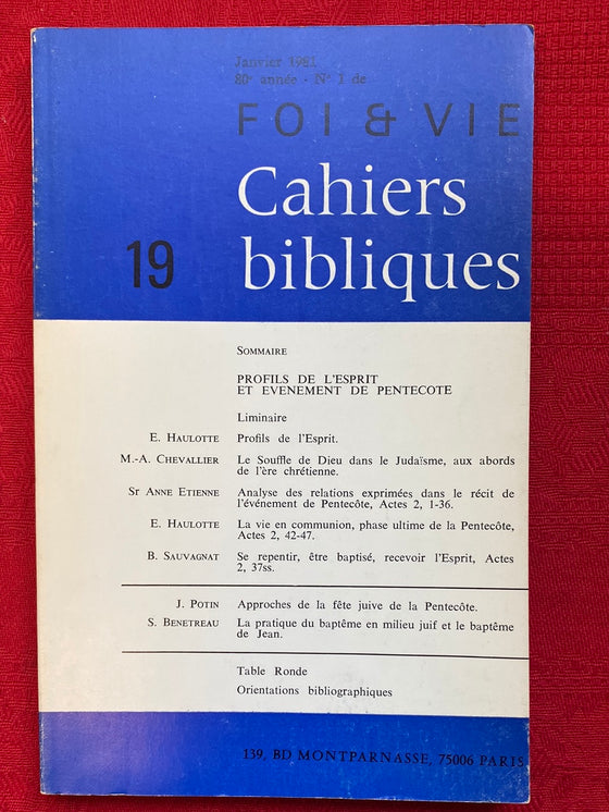 Foi et vie - Cahier biblique 19