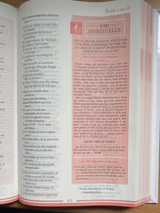 Bible Segond 1910 Femmes à son écoute Blanche rigide avec rose et or