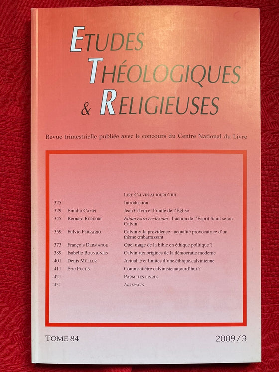 Etudes Théologiques et Religieuses 2009/3