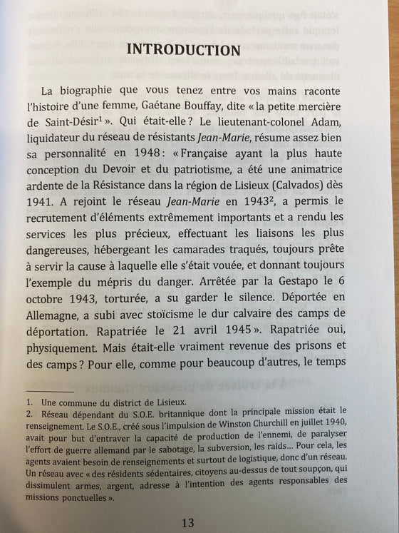 Gaétane Bouffay (1906-1988): Une combattante sans uniforme