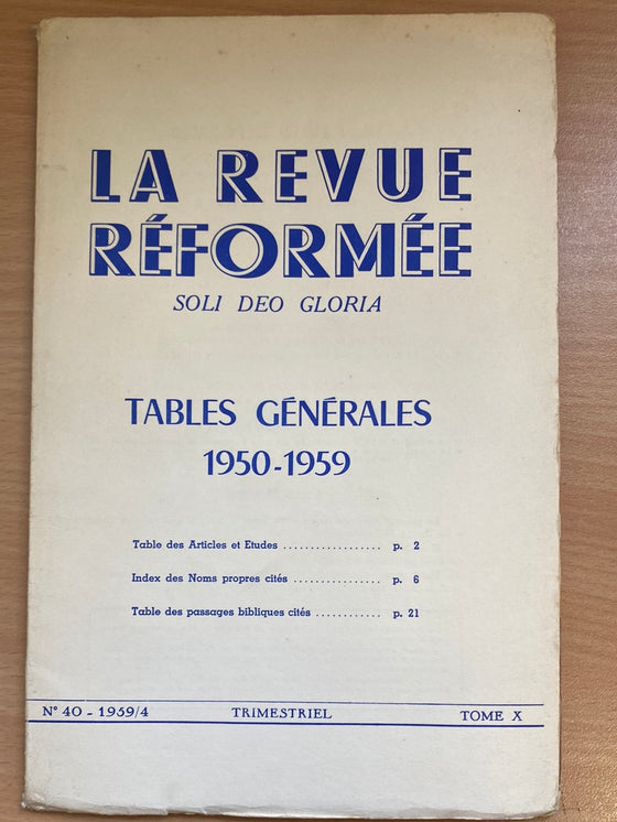 La revue réformée #40 1959/4