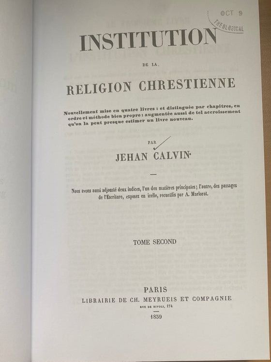 Institution de la religion chrétienne (Livres 3 et 4)