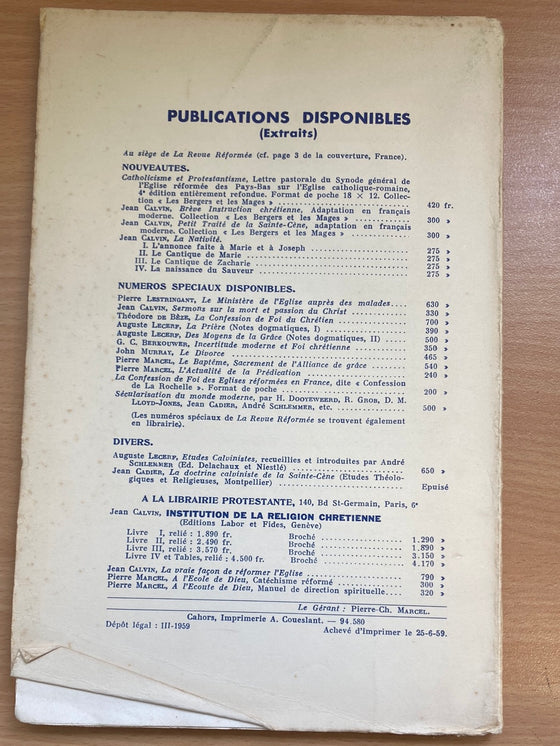 La revue réformée #39 1959/3