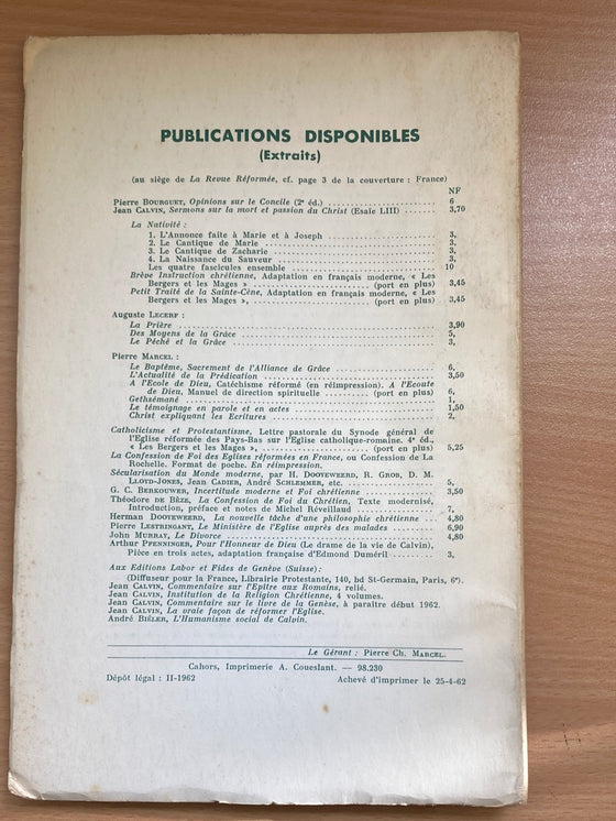 La revue réformée #49 1962/1