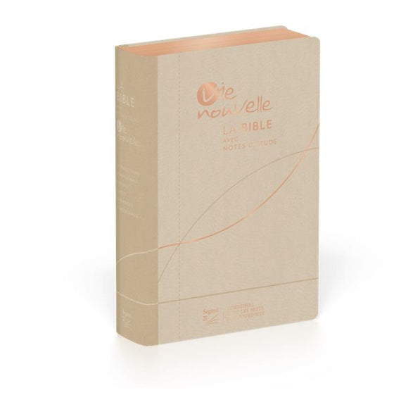Bible d´étude Vie nouvelle Segond 21 Beige vivella souple Tranche dorée