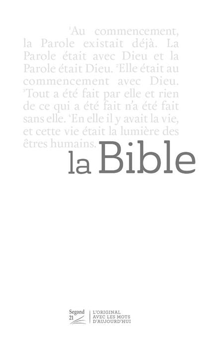 Bible Segond 21 slim Blanche rigide