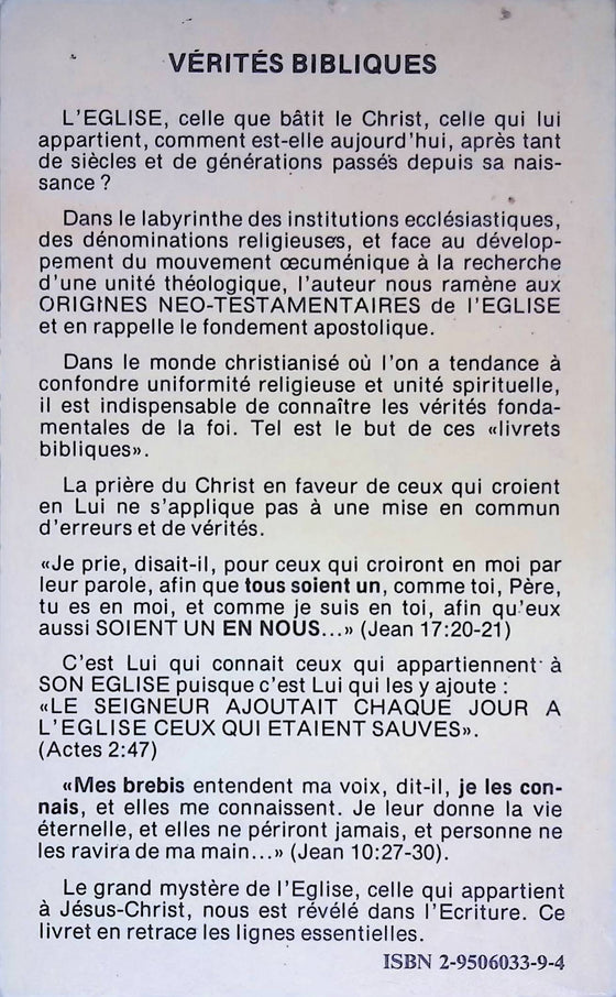 L'Eglise : Celle qui appartient à Jésus-Christ