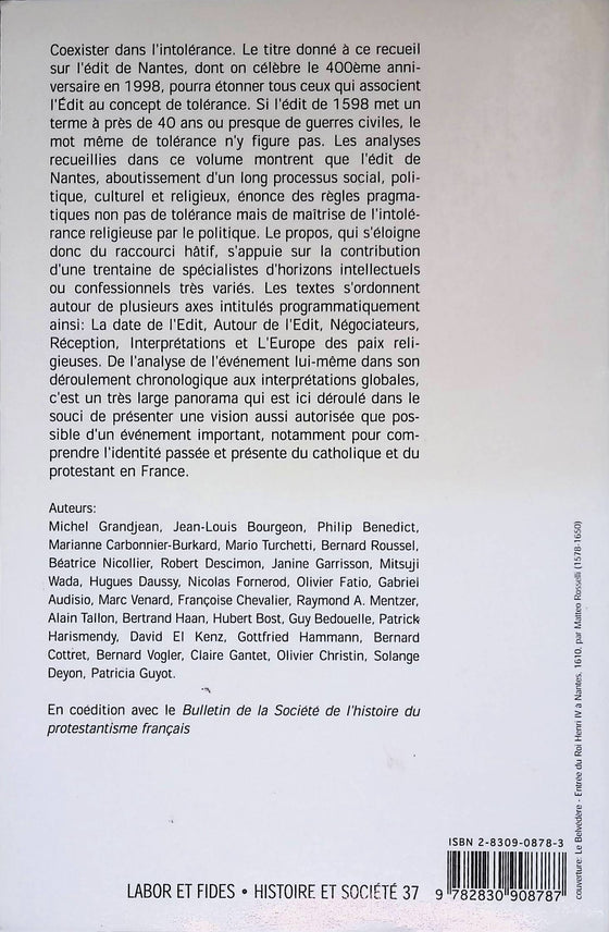 Coexister dans l'intolérance : L'édit de Nantes (1598)