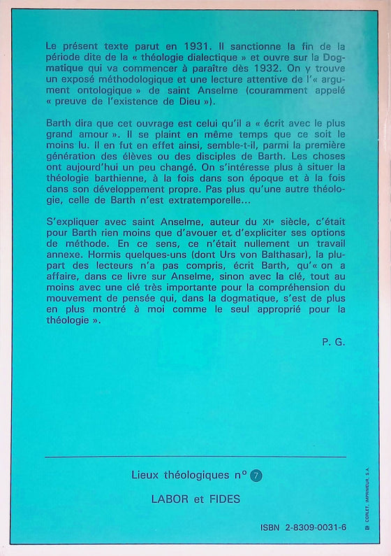 St Anselme : Fides quaerens intellectum, La preuve de l'existence de Dieu