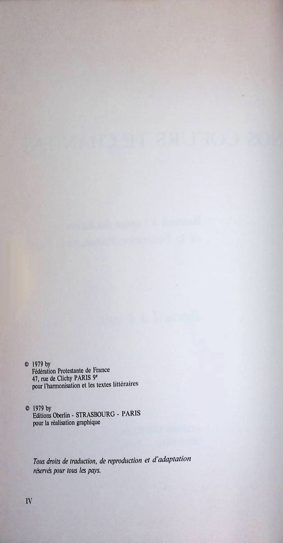 Nos cœurs te chantent - 4 voix