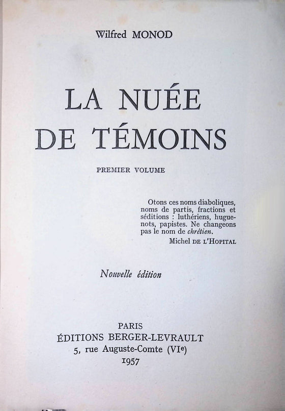 La nuée de témoins - vol.1