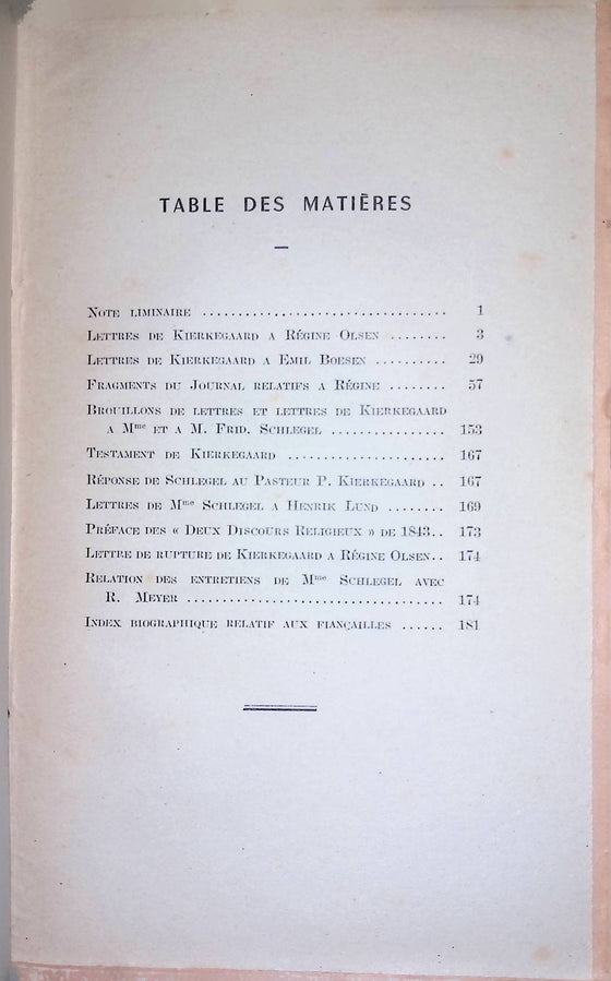 Lettres à Régine Olsen