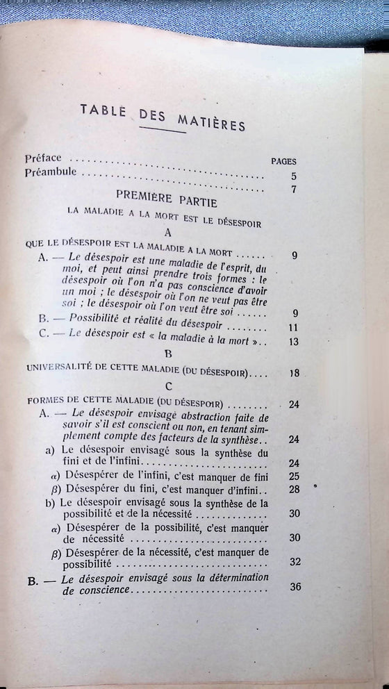 La maladie à la mort