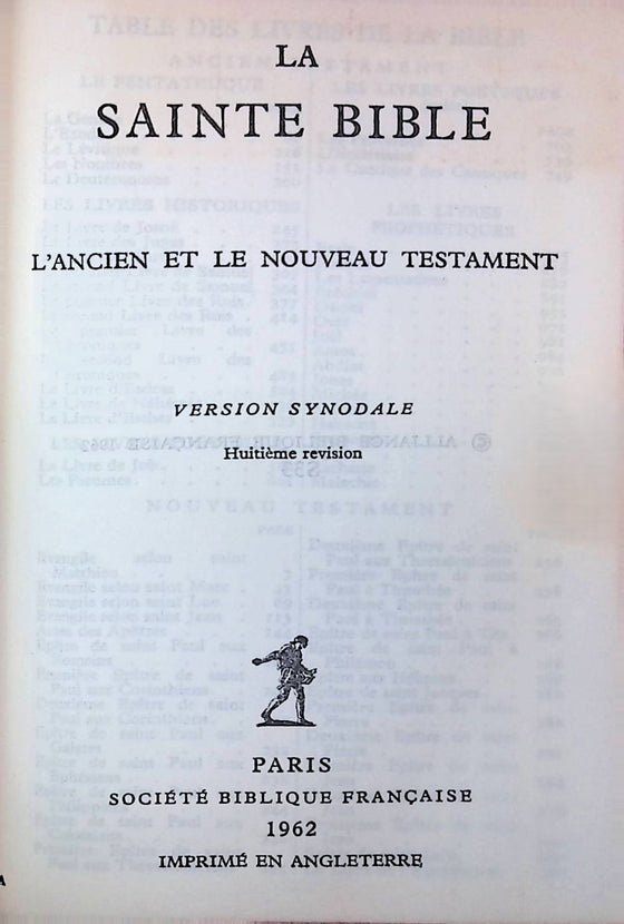 La Sainte Bible, Synodale 8ème édition, rigide, rouge