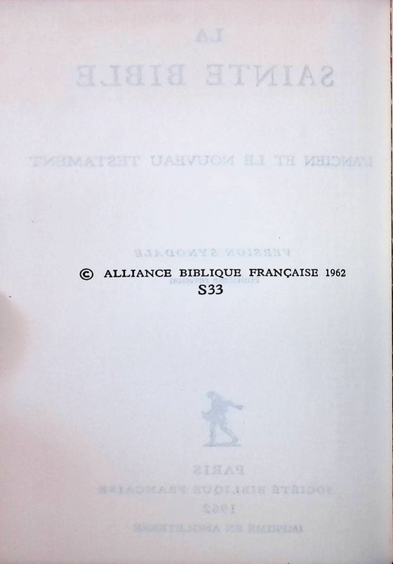 La Sainte Bible, Synodale 8ème édition, rigide, rouge